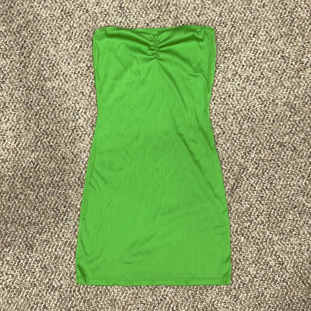 Green Strapless Tube Dress